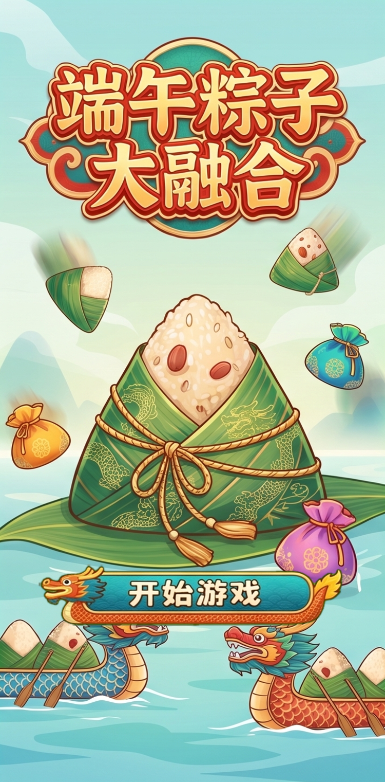 端午粽子大融合龙舟竞渡粽香飘传统美食新玩法创意粽子造型赛龙舟元素节日氛