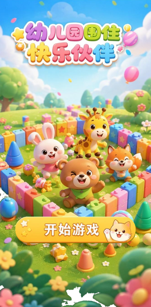 幼儿园围住快乐伙伴