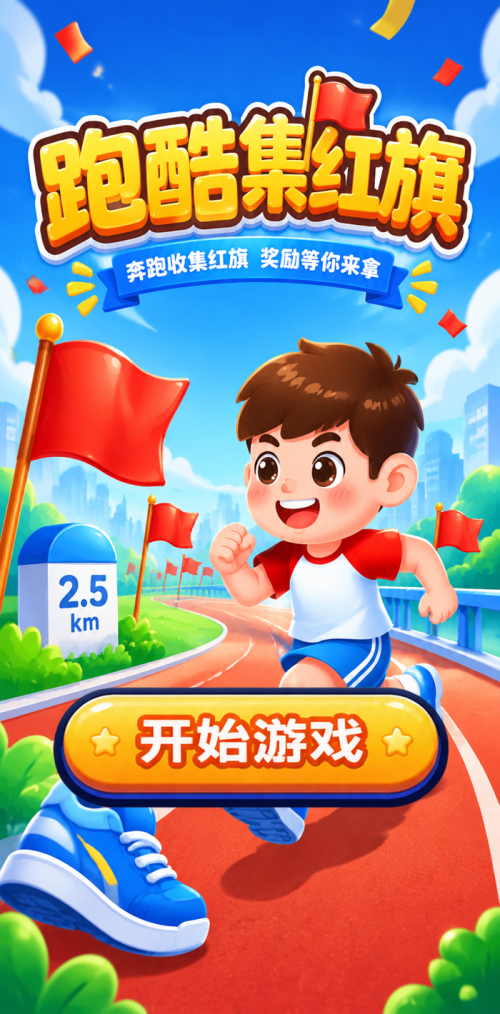 跑酷集红旗