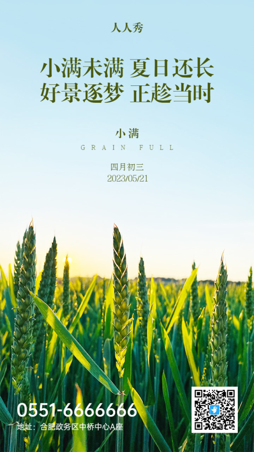 小满农历二十四节气宣传海报