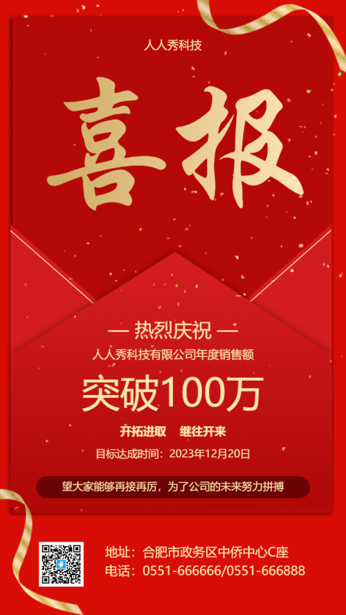 大气销售喜报优秀员工颁奖典礼表彰大会颁奖邀请函