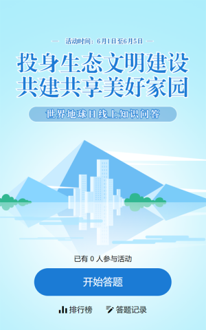 蓝色渐变风格政府机关世界环境日知识答题活动