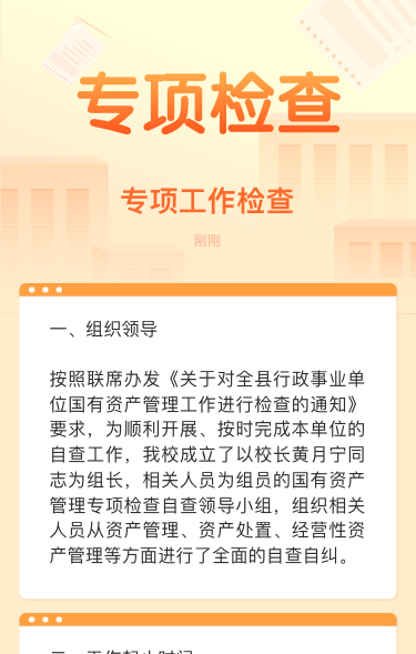 单位专项工作检查