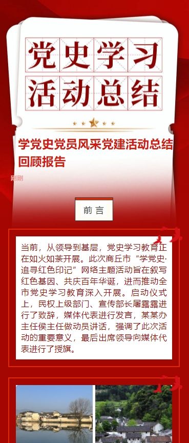 学党史党员风采党建活动总结回顾报告
