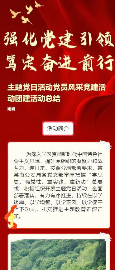 主题党日活动党员风采党建活动团建活动总结