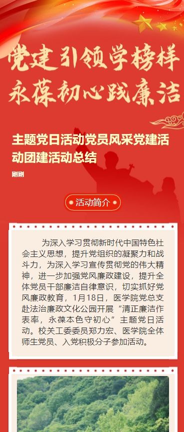 主题党日活动党员风采党建活动团建活动总结