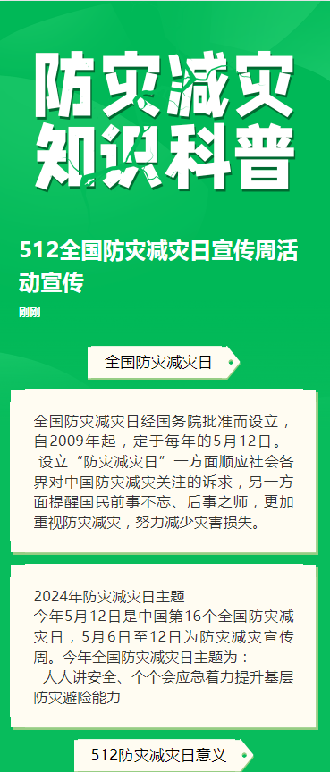512全国防灾减灾日宣传周活动宣传