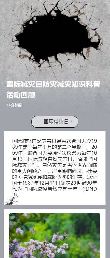 国际减灾日防灾减灾知识科普活动回顾