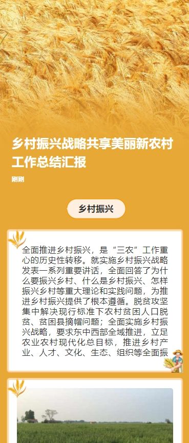 乡村振兴战略共享美丽新农村工作总结汇报