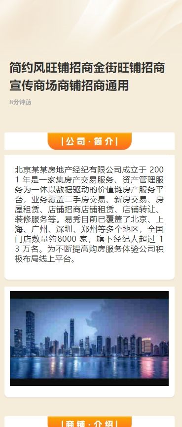 简约风旺铺招商金街旺铺招商宣传商场商铺招商通用