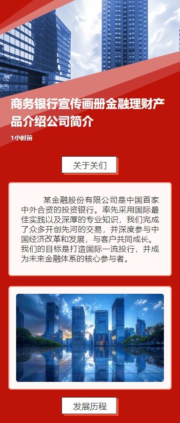商务银行宣传画册金融理财产品介绍公司简介