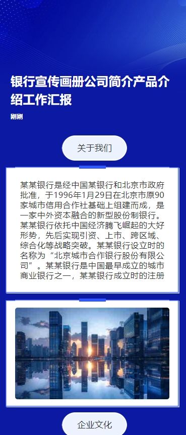 银行宣传画册公司简介产品介绍工作汇报
