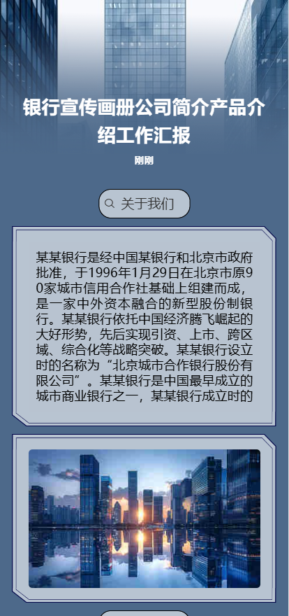 银行宣传画册公司简介产品介绍工作汇报