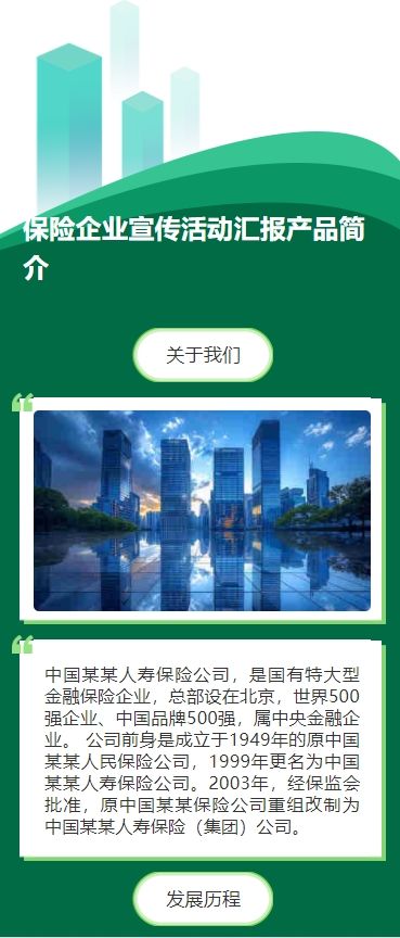 保险企业宣传活动汇报产品简介