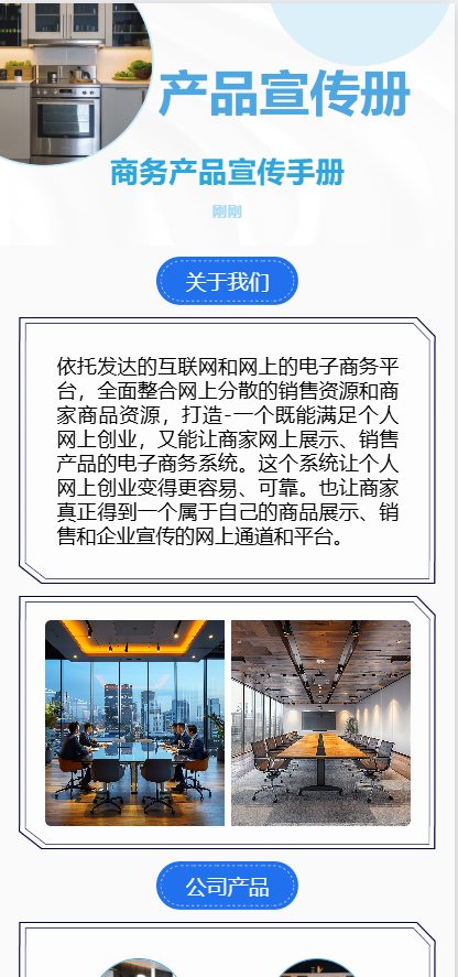 商务蓝色产品宣传手册