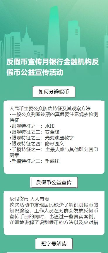 反假币宣传月银行金融机构反假币公益宣传活动