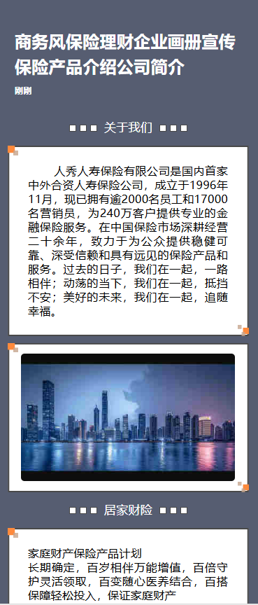 保险理财企业画册宣传保险产品介绍公司简介