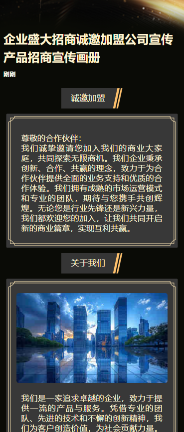 企业盛大招商诚邀公司宣传产品招商宣传画册
