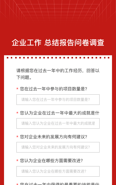 企业工作 总结报告问卷调查
