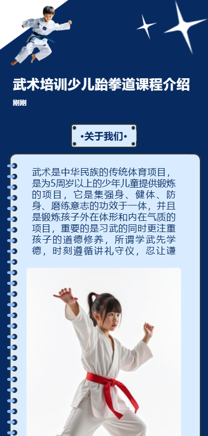 武术培训少儿跆拳道课程介绍