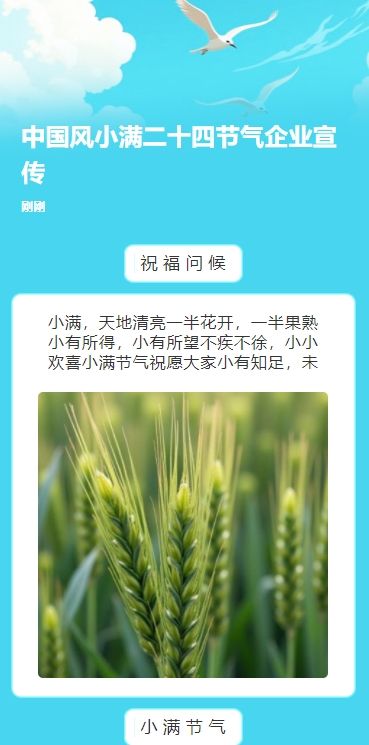 中国风小满二十四节气企业宣传
