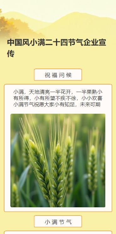 中国风小满二十四节气企业宣传