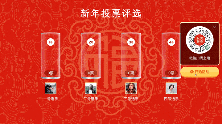 祝贺新春团拜会大屏投票