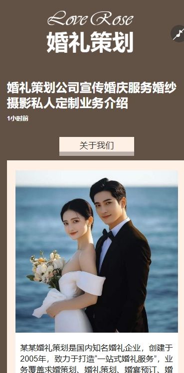 婚礼策划公司宣传婚庆服务婚纱摄影私人定制业务介绍