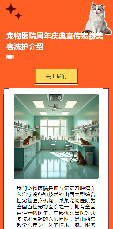 宠物医院周年庆典宣传宠物美容洗护介绍