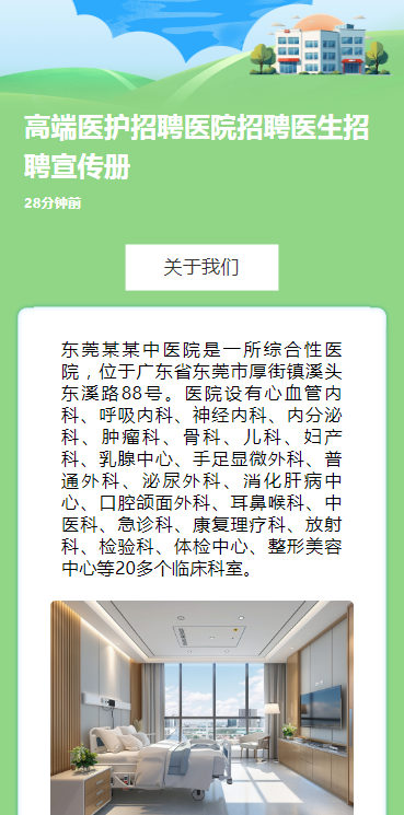 高端医护招聘医院招聘医生招聘宣传册
