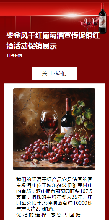鎏金风干红葡萄酒宣传促销红酒活动促销展示
