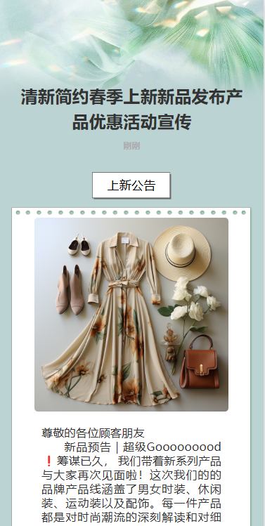 清新简约春季新品上市发布会活动邀请函