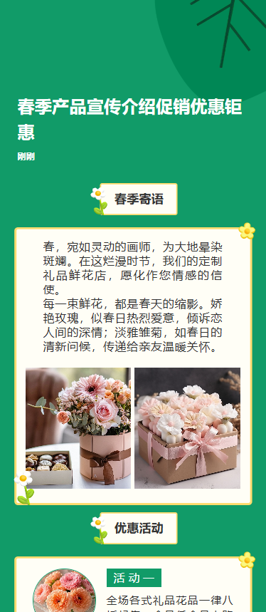 春季产品宣传介绍促销优惠钜惠
