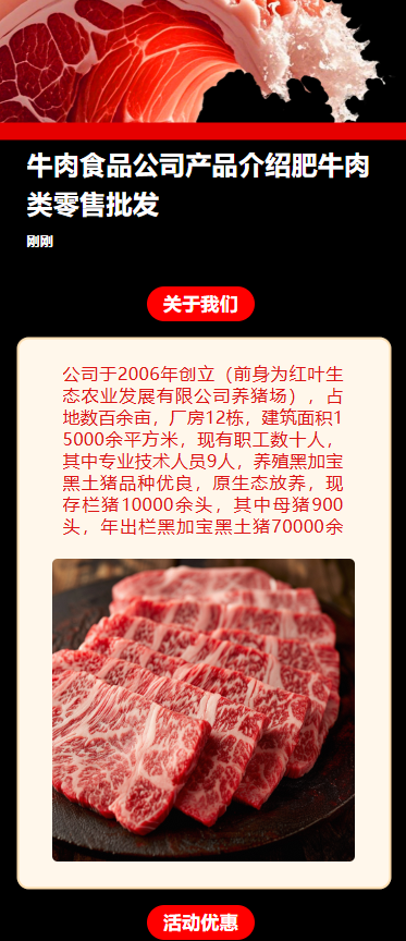 牛肉食品公司产品介绍肥牛肉类零售批发