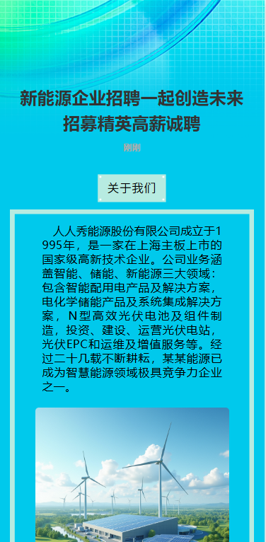 新能源企业招聘一起创造未来招募精英高薪诚聘