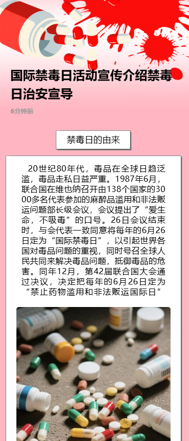 国际禁毒日活动宣传介绍禁毒日治安宣导