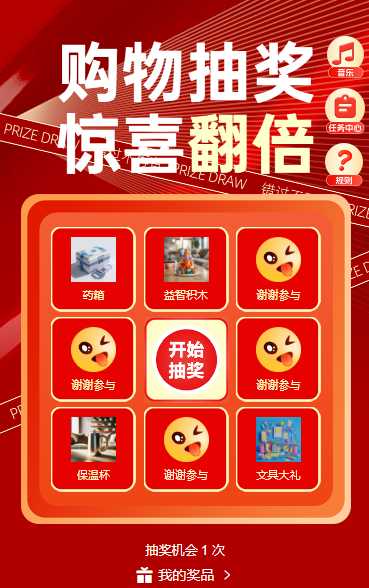 购物抽奖，惊喜翻倍抽奖活动