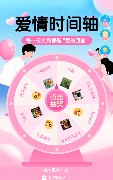 爱情时间轴抽奖活动