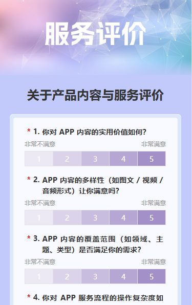 关于产品内容与服务评价