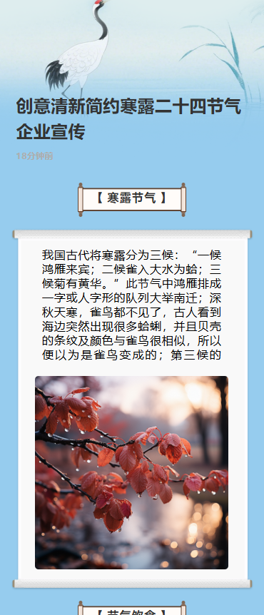 创意清新简约寒露二十四节气企业宣传