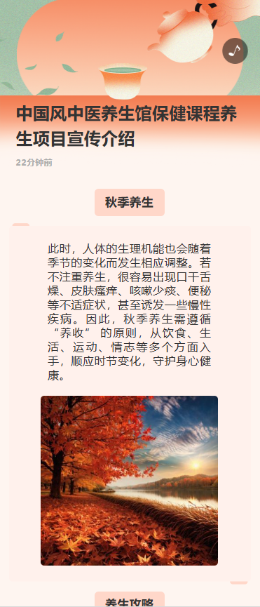 中国风中医养生馆保健课程养生项目宣传介绍