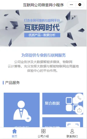 互联网业公司微官网小程序模板