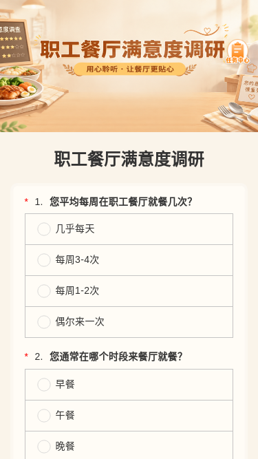 职工餐厅满意度调研
