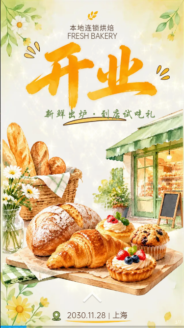 社区烘焙新店开业·新鲜出炉到店试吃礼