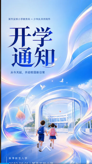 秋季新生开学通知H5