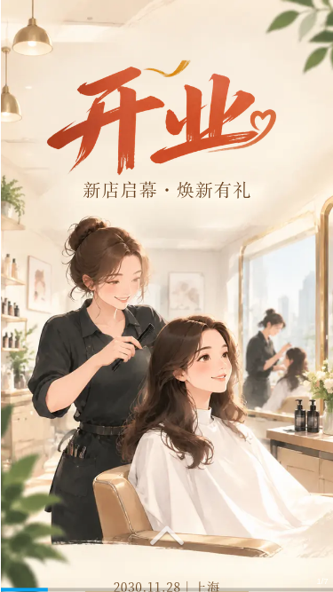 开业焕新有礼 · 美发沙龙新店开业体验预约